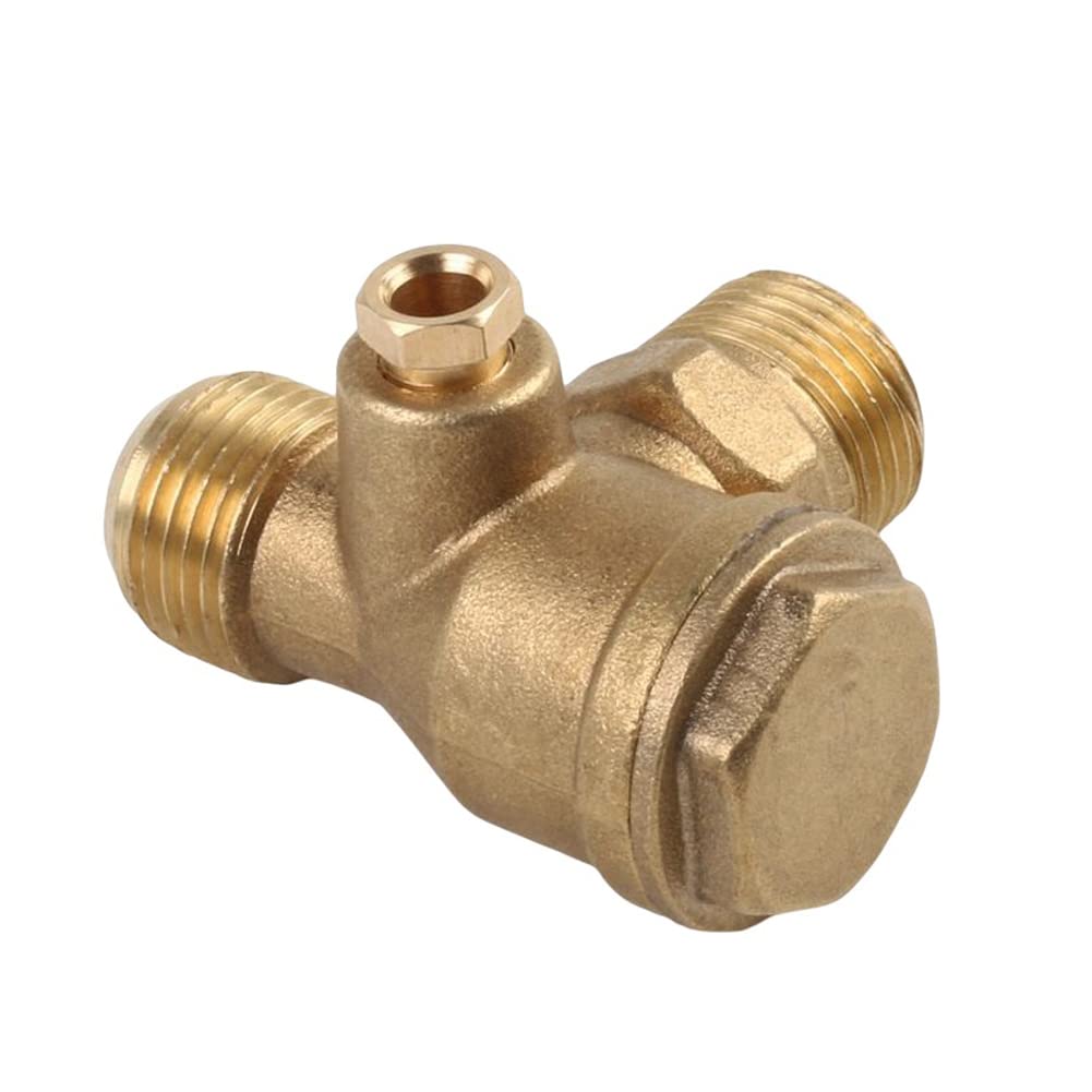 Clapet Anti-retour Compresseur Air Laiton - 3 Ports Filetés Mâles (20x16x10mm), Remplacement Haute Performance - 8