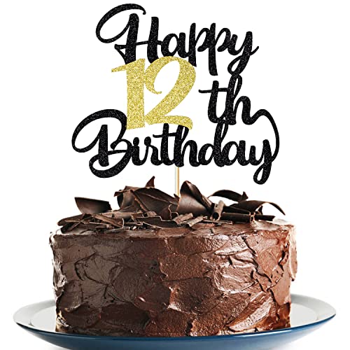 Image of 12th Happy birthday cake topper happy birthday cake decoration 12th birthday party decoration gift plugin (12)