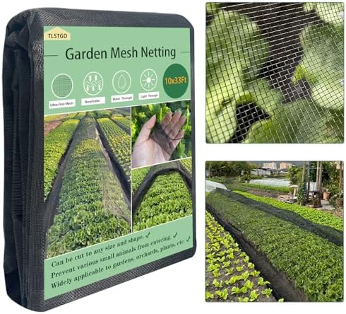 5 Surprising Greenhouse Mesh Netting Picks You Didn't Know You Needed 1 TLSTGO Garden Netting Thickened,10x33FT Black Garden Net Ultra Fine Vegetables Netting for Raised Beds Plant Net Protection Fruits Shrubs Crops Greenhouse Row Cover Birds Animals Barrier Mesh