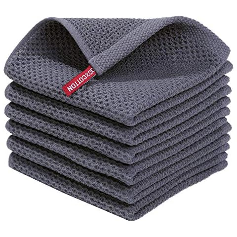 Homaxy 100% Cotton Waffle Weave Kitchen Dish Cloths Cover