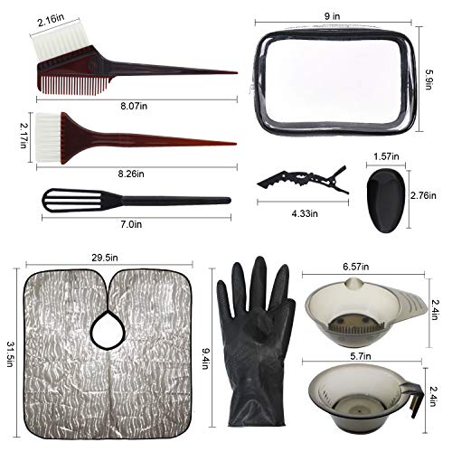 26 Pieces Hair Dye Kit, Hair Tinting Bowl, Dye Brush, Ear Cover, Clips Gloves, Waterproof Cosmetic Bag DIY Salon and Home Use Hair Coloring Bleaching Hair Dryers Hair Dye Coloring Tools Set - Thumbnail 3