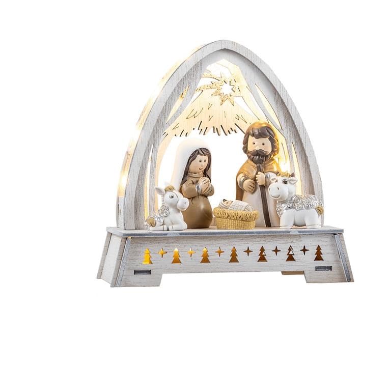 DRW Mystery Birth Resin with White Wooden Portal 15x15cm