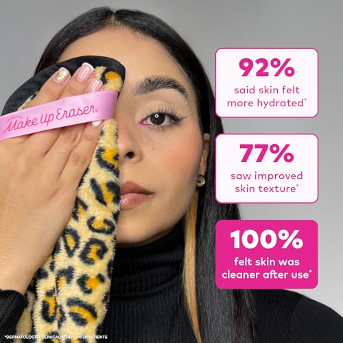 Image of The Original MakeUp Eraser PRO, Effortlessly Remove All Makeup Using Only Water, Including Waterproof Mascara, Eyeliner, Foundation, Lipstick, Sunscreen,and More! Leopard, 1ct.