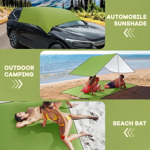 Brovamo Stranddecke Sandfrei, Outdoor Decke Ultraleicht Picknickdecke Wasserdicht 210 × 200cm Sand Campingdecke Wasserdicht Sandabweisend Zeltunterlage für den Wandern Campen - Grasgrün