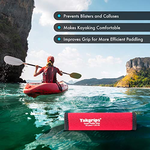Yakgrips Takeapart Kayak Paddle Grips, No-Slip, Prevents Blisters (Red) - Cascade Creek #TOP4