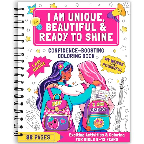 Libro da colorare per ragazze dagli 8 ai 12 anni | Libro da colorare divertente per bambini con affermazioni positive, attività e arte motivazionale, libro da colorare per bambini dagli 8 ai 12 anni