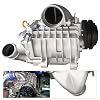 Supercharger SC14 Cherokee Roots Aluminum Compressor Blower Booster Turbine Universal For Car SUVs Engine Modification Silver
