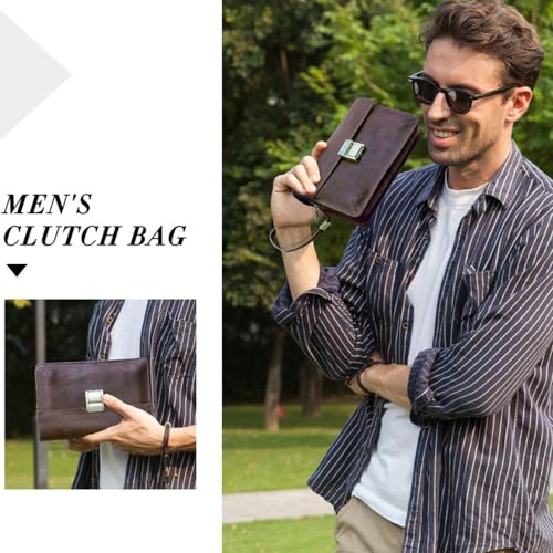 Contacts Genuine Leather Personalized Clutch Bag for Men Code Lock Anti Theft Travel Clutch Wallet Customized Name Wrist Purse Mens Custom Gift4