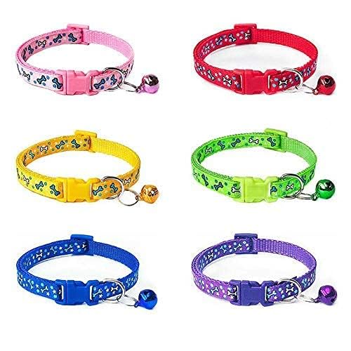Nylon Paw Pet Mart Pet Dog Cat Collar Safety Buckle Big Bell Neck Ring Cute Bone Print Adjustable Dog Cat Collar Safety, Pack Of 2 Pcs(Color May Very)..,26 cm,W_1 cm,Multicolor (B0CVFQKZ7C) Amazon Price History, Amazon Price Tracker