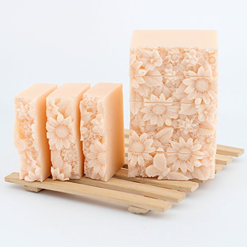 Stampo In Silicone Rettangolare HERCHR Con Scatola In Legno, Per Fare Sapone Fai Da Te, Torte, Budini E Cioccolato, Alimentare, Resistente, Dimensioni 11x3,5x3,2 Pollici