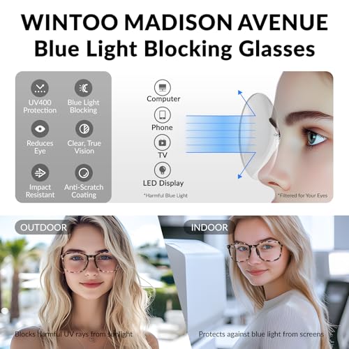 Image of Blue Light Glasses for Woman Men, 99% Blocking Square Frame 3 Pairs | Anti Eyestrain & UV Glare Protection, Computer Blue Light Blocking Glasses for Gaming TV Phone Screen