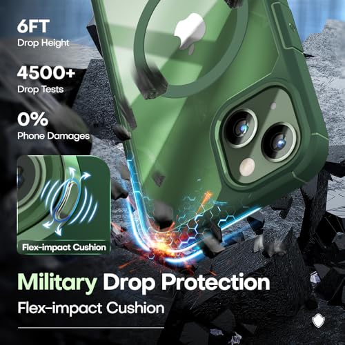 Image of TAURI for iPhone 13 Case, Compatible with MagSafe, Green