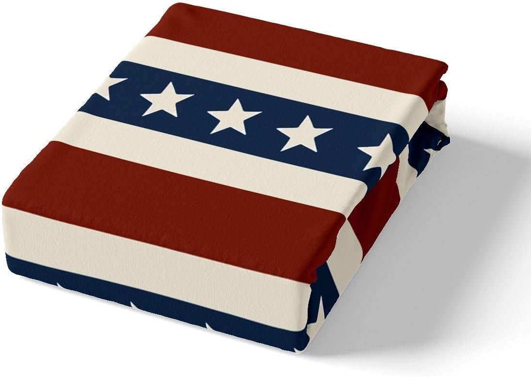 jejeloiu Boys Girls American Flag Duvet Cover Toddler Size, Wooden Planks Bedding Set Kids Patriotic Style Comforter Cover Teens Bedroom Decor Bed Set with 1 Pillow Case (No Comforter)