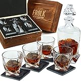 Twisted Whiskey Decanter Set with Glasses - Premium Glass Decanter for Whisky, Bourbon, Scotch - 4...