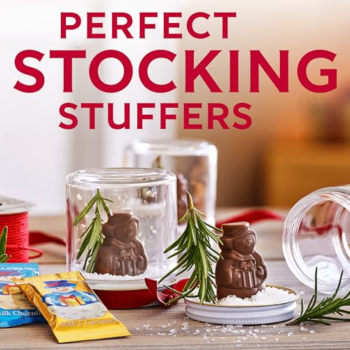 Image of GHIRARDELLI Milk Chocolate Caramel Snowmen, 5.8 oz Bag Premium Holiday Chocolate Candy Individually Wrapped