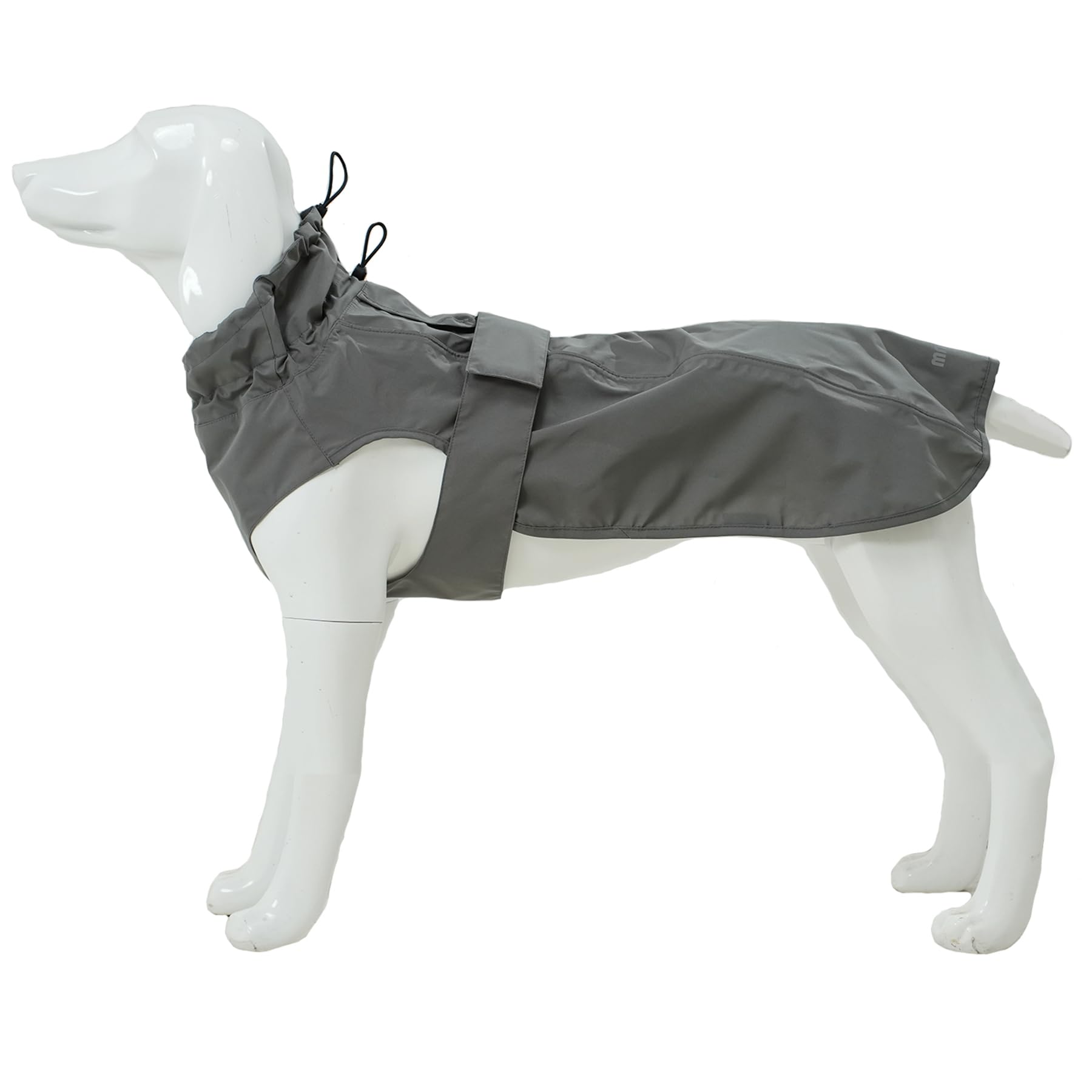 Waterproof Dog Raincoat with Reflective Strip, Adjustable Breathable Rain Coat Jacket with Leash Hole for Dogs (Gray, Medium)