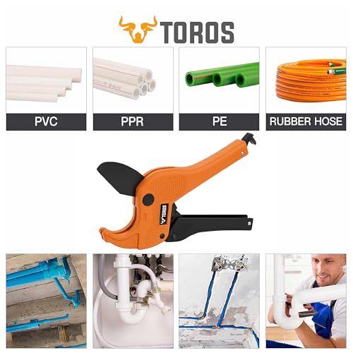 Image of Toros PVC Pipe Cutter TPC-301D 42MM,Premium High-Quality Manganese Blade with Graphite Coating and Aluminum Alloy Body || Suitable for PVC Pipes, Rubber Hoses and Plumbing Pipes CutterBLADE