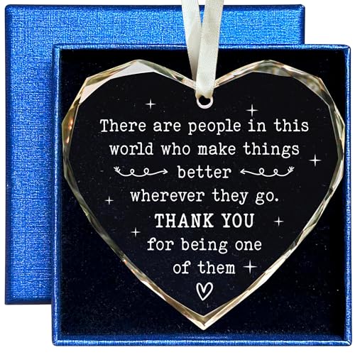 HUNIGIFT Thank You Gifts for Women, Boss, Coworkers, Manager, Mentor, Mom, Friends, BFF, Men - Teacher, Nurse, Employee Appreciation Gifts - Glass Ornament