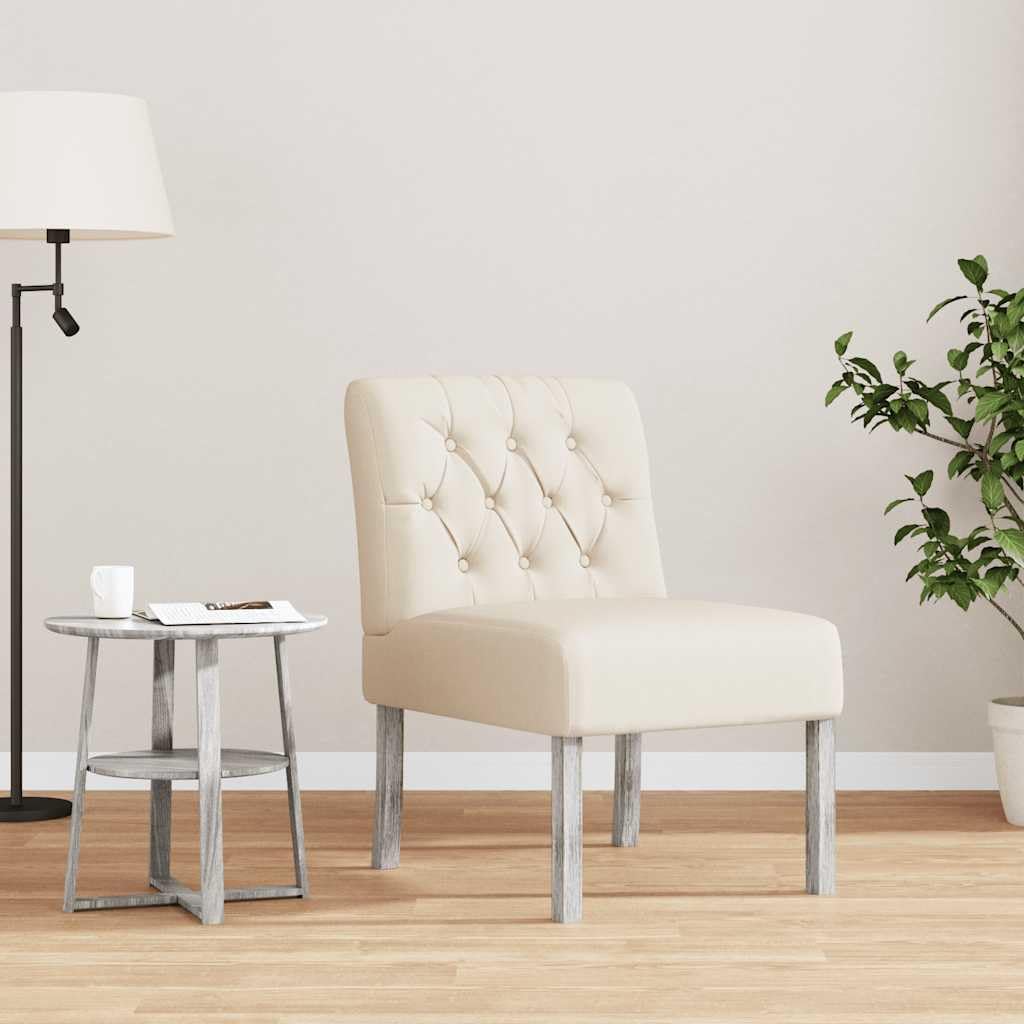 vidaXL Silla Tapizada con Botones, Butaca de Respaldo Alto, Sillón Sofá Auxiliar de Descanso, Silla Decorativa para Salón Dormitorio, Lino