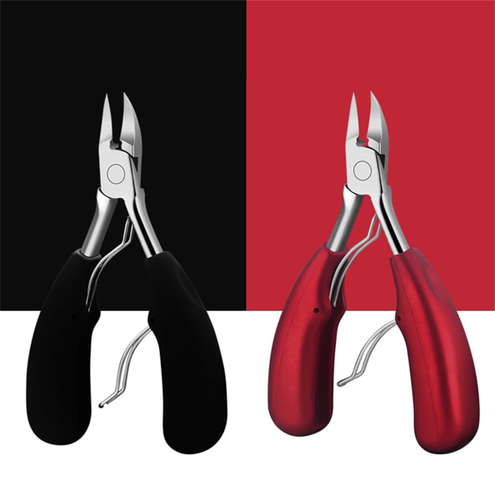 Brainbow Professionelle Nagelschere, Nagelhautschere, scharf, gebogen, Nagelknipser, Zange, Maniküre-/Pediküre-Nagelpflegewerkzeug, Schwarz