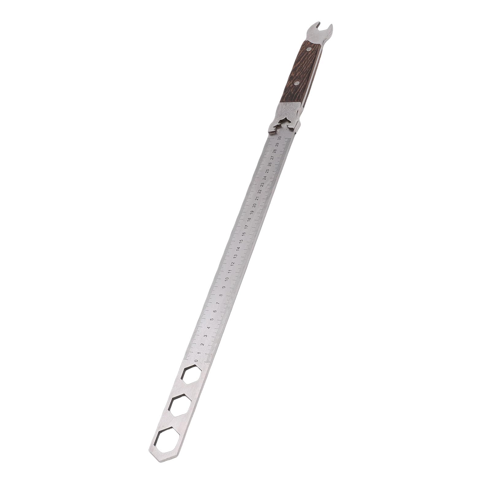 Righello in Metallo, Righello in Acciaio Inossidabile con Manico in Tiglio, Strumento di Misurazione da 30 Cm per Architetti e Ingegneri
