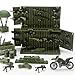 Military Weapons Pack with Shipping Cargo Container Army Equipment Helmet Armor 325Pcs Various of Military Accessories Building Block Toy Compatible with Major Brands Soldier Figures (Jungle Green)