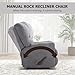 CANMOV Rocker Recliner Chair for Adults,Manual Recliner Chair with Overstuffed Backrest and Armrests, Soft Fabric Manual Rocking Reclining Sofa for Living Room,Grey
