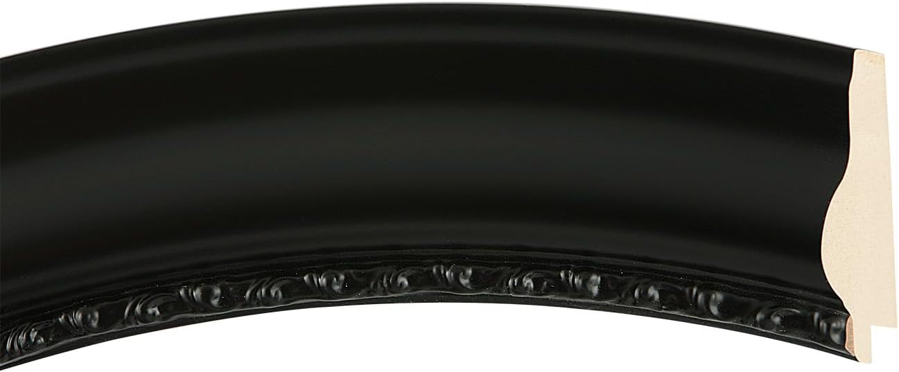 OVALCREST Round Beveled Wall Mirror for Home Decor - Chicago Style - Matte Black - 29x29 Outside Dimensions