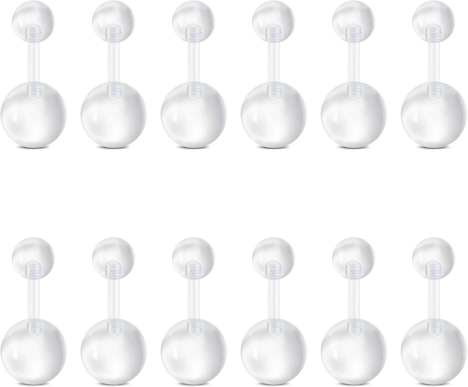 VCMART Plastic Belly Button Ring 14G Acrylic Navel Rings for Women Bioflex Belly Button Piercing Retainer for Sports Work Surgery 6/10/12/14/16/18MM