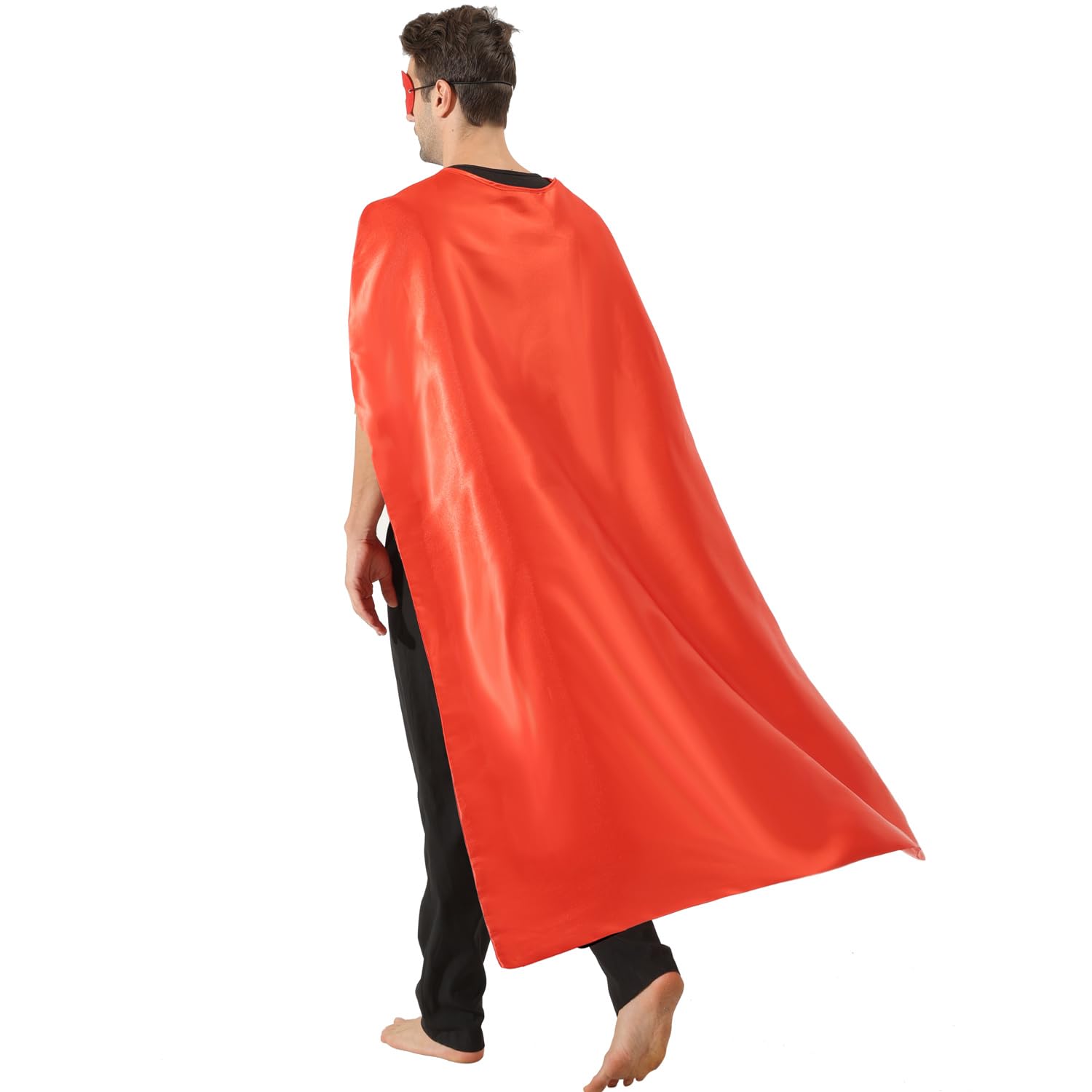Kidsfere Adults Superhero Cape and Mask for Man Woman Halloween Vampire Cape Costume, Red, L56" * W36"
