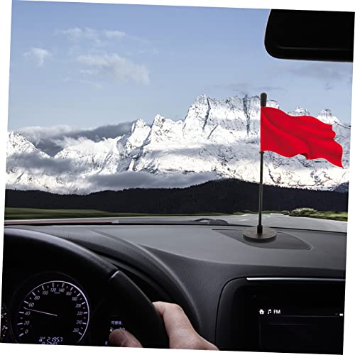 Mât de drapeau de véhicule en acier inoxydable noir avec embase magnétique télescopique