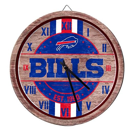 FOCO NFL Unisex-Adult NFL Wooden Barrel Wall Clock