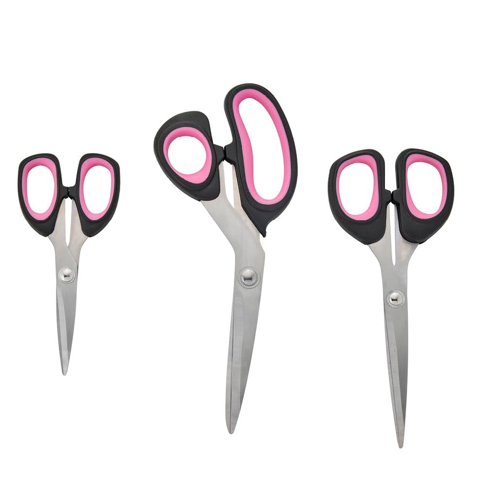 Wiltshire Black & Chateau Rose General Purpose Kitchen Scissors Set Of 3, Stainless Steel
