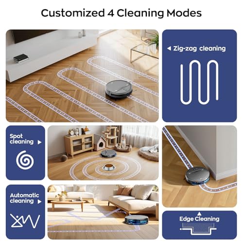 Image of MANVN Robot Vacuum and Mop Combo for Pet Hair, Robotic Vacuum for Hard Floors and Carpets, 2.87'' Ultra-Slim, with 3D Obstacle Avoidance, Wi-Fi /App /Voice Controlled, Self-Charging