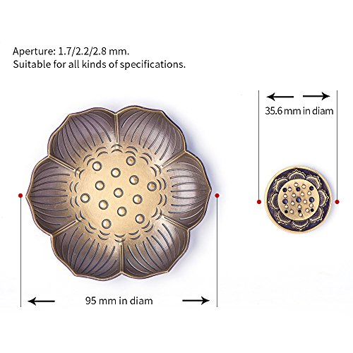 Shanbentang Incense Holder, Multipurpose Bronze Lotus Incense Burner For Incense Sticks, Cones Or Coils #TOP1