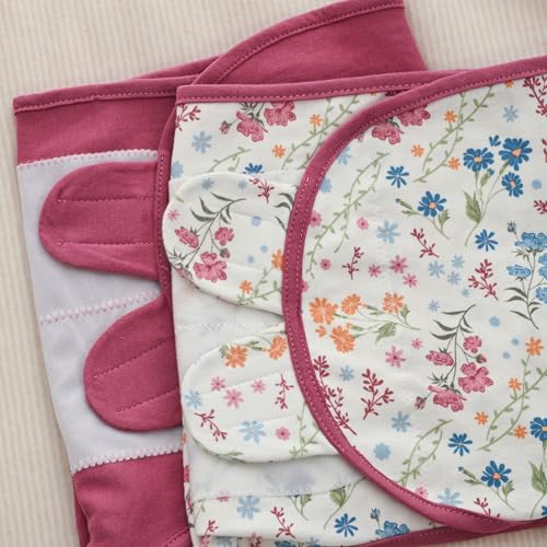 Image of Cotton Swaddles for Newborn, Baby Newborn Swaddle 3-6 Month | 2-Pack Soft Adjustable Newborn Swaddle Sleep Sack, Baby Girls & Boys,Wrap Nursery Infant Swaddling Blankets Country Floral