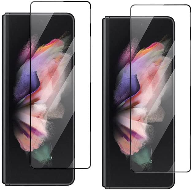 Samsung Galaxy Z Fold 2 Tempered Glass Full Screen Coverage [Original][Scratch Proof][Bubble Free][9h][case Friendly] Atouchbo Tempered Glass Screen Protector Fold 2 - Black- Pack of 2