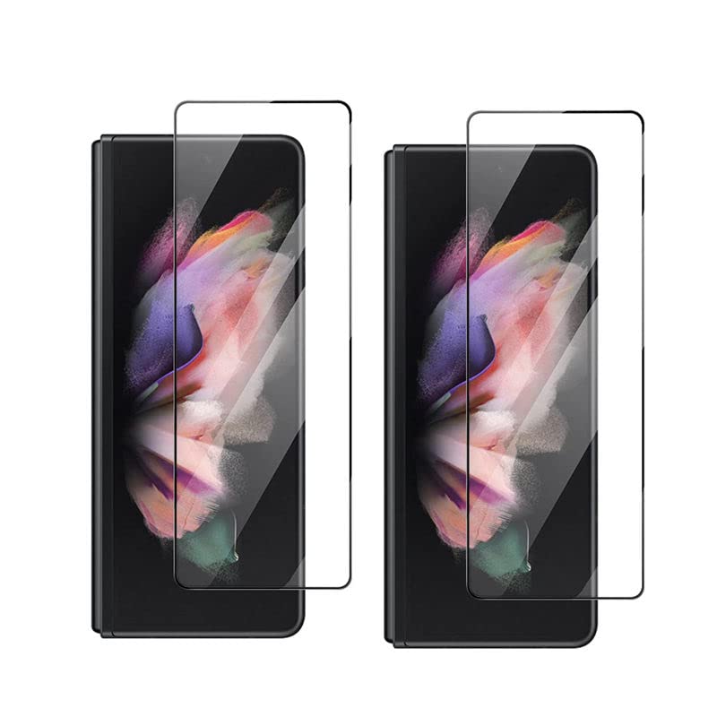 Samsung Galaxy Z Fold 2 Tempered Glass Full Screen Coverage [Original][Scratch Proof][Bubble Free][9h][case Friendly] Atouchbo Tempered Glass Screen Protector Fold 2 - Black- Pack of 2