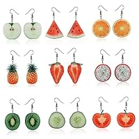 Yardenfun 1 Paire Boucles Oreilles de Fruit pour Pendantes Délicates Design Pastèque pour Shopping et Occasions Spéciales