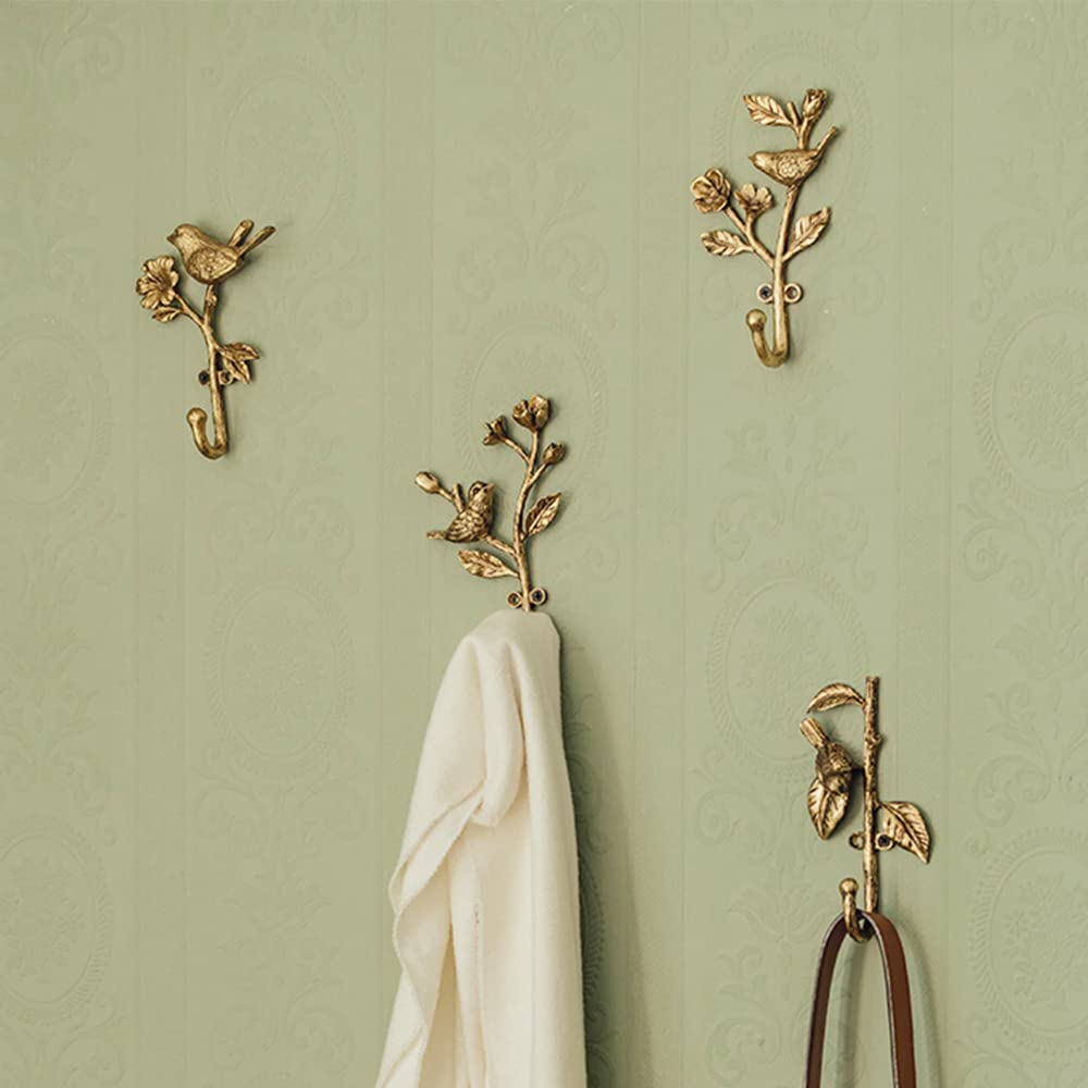 Ganchos de pared decorativos de aleación para colgar abrigos, sombreros, llaves, bolsos y ropa en el pasillo, baño (B)