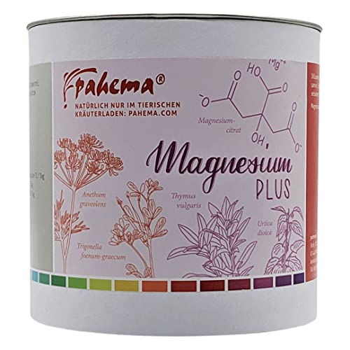 pahema Magnesium Plus 250 g - Kräuter + Magnesium - für Muskel- + Nervenzellen - Ergänzungsfuttermittel für Hunde + Katzen