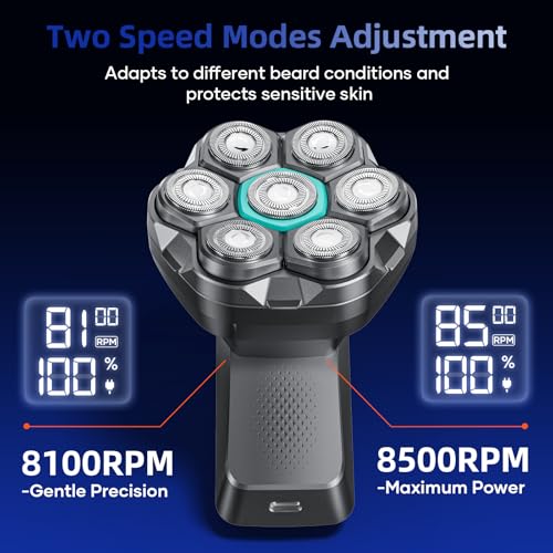 kensen 7D Head Shavers for Bald Men - Dual Speed Bald Head Shavers with LED Display, Elect - image 2