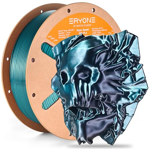 Image of ERYONE Silk Filament PLA+ 1.75mm Shiny 3D Printer Filament, Multicolor PLA 2 in 1, 1kg (2.2LBS) /Spool, HS Silk Dual Color Emerald Green & Black
