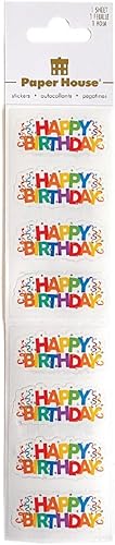 Miniatura 3 de Paper House Productions Paquete de 3 calcomanías de cumpleaños de papel de aluminio para manualidades, álbumes de recortes y coleccionismo, 1