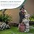 Ultym 37.5" H Resin Playful Twin Bear Fountain Outdoor, Whimsical Multi-Tiered Stone Vessel Water Feature Outdoor with Lights, Soothing Cascading Waterfall for Patio, Backyard, Garden or Porch