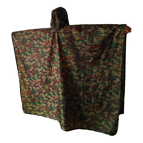 HMJ Poncho Outdoor Waterproof Raincoat Multi Functional Anti Seeding Poncho 220 * 145 Cm Camouflage