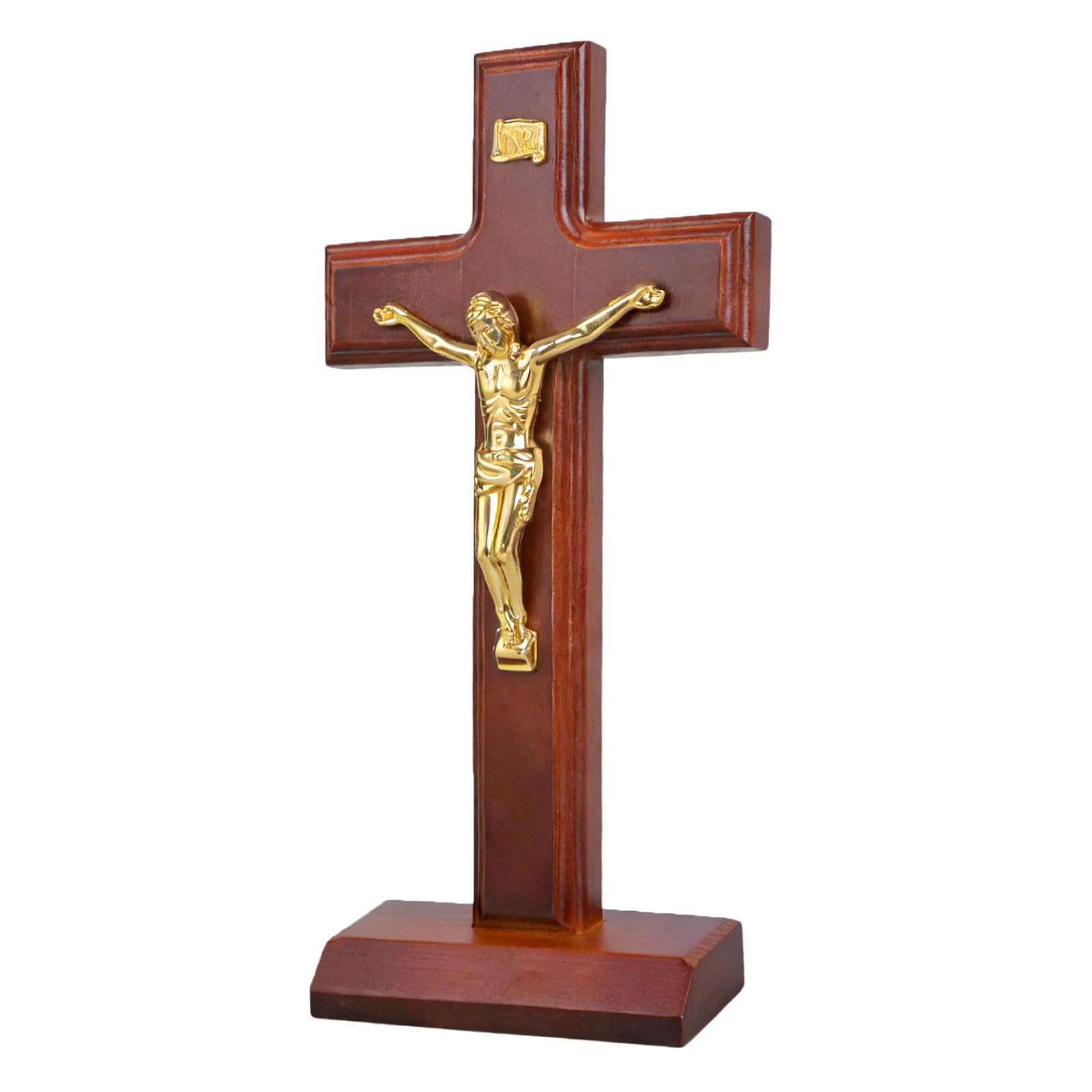 Oxxggkao Carved Wooden Crosses Decoration Religious Standing Crucifix for and Home Tabletop Wall Mount Religious