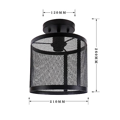 Plafonnier avec cage en métal au style géométrique farmhouse chic - 6
