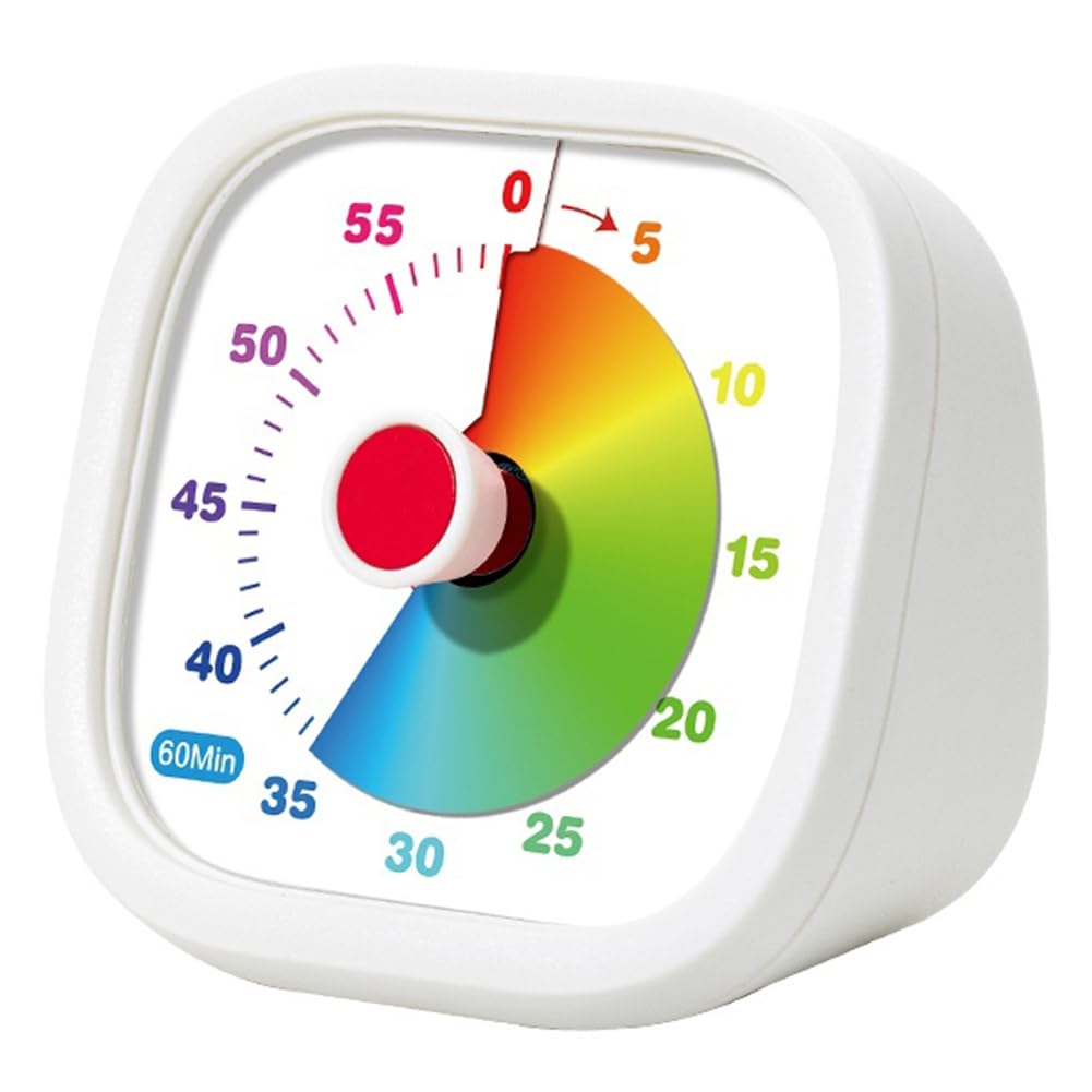 Aundhegrtt Upgraded Visual Timer with Protective Case 60-Minute Silent Countdown Function for Kids and Adults- Kitchen Tool