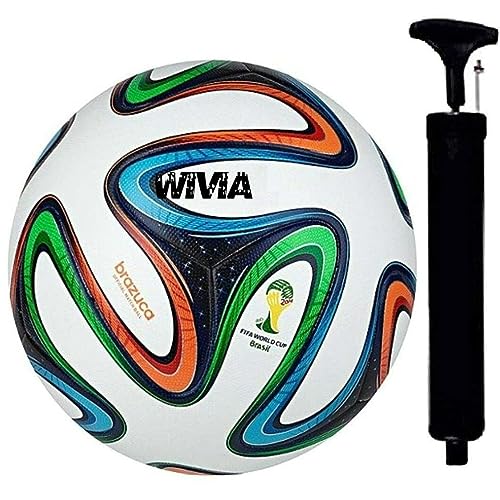 Brazuaven World Cup Football For All Ages Suited For The Grass Fields | Pu | Suitable For Grass |Practice Ball | Soccer Ball | For Men/Women | Football Size - 5, Multicolor